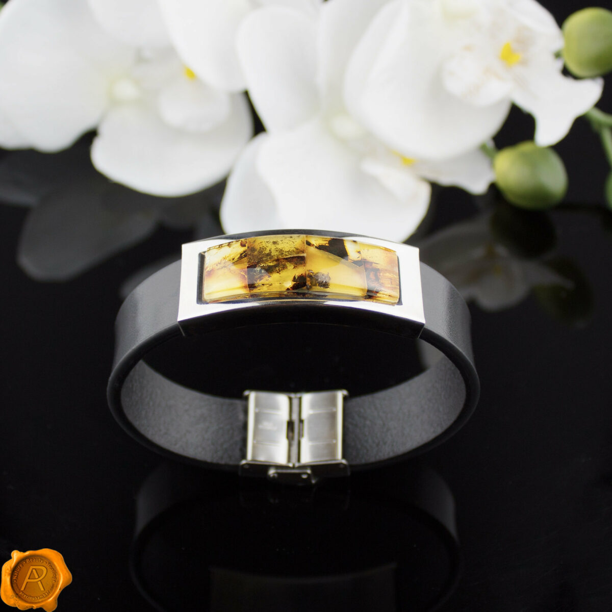 Amber Leather Bracelet - Image 1