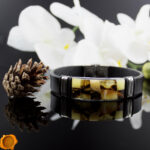 Leather Amber Bracelet - Image 3