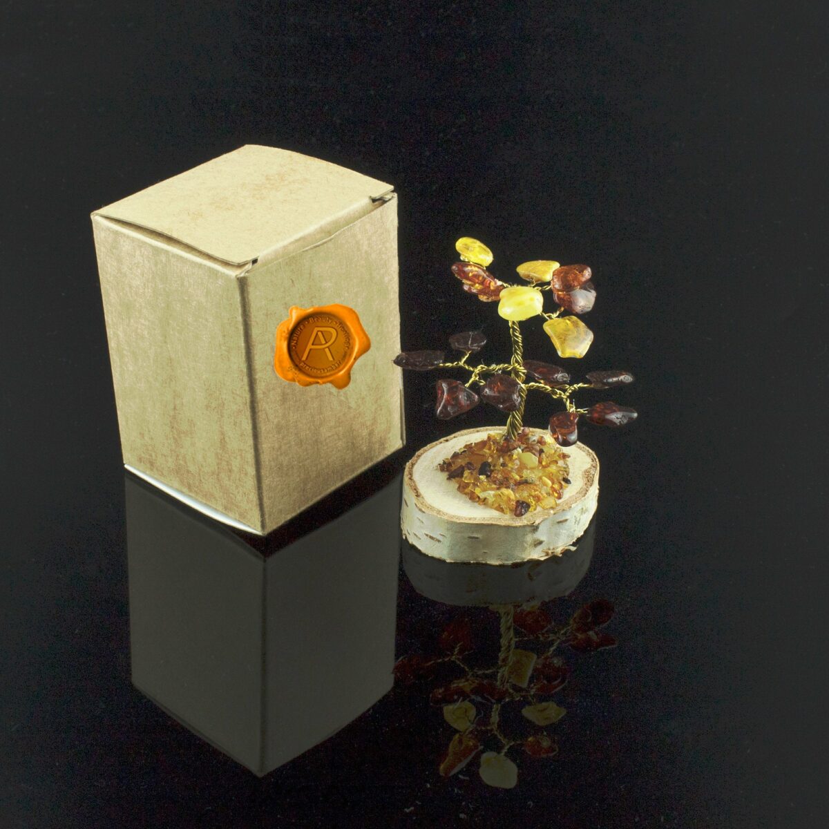 Handmade Amber Tree | 16 Leaves - Image 3