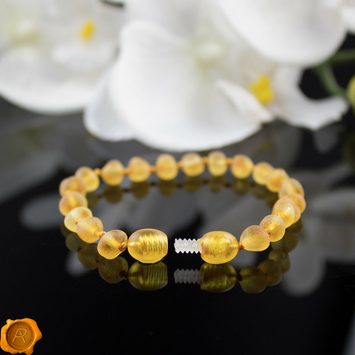 Orange Amber Bracelet Anklet - Image 4