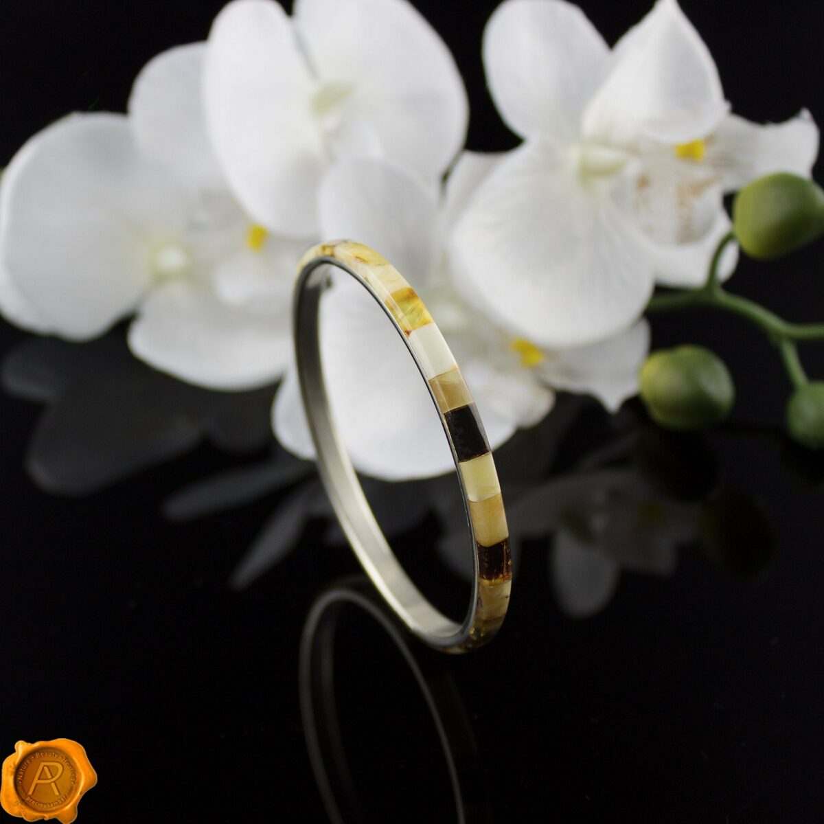 Amber Bangle Bracelet - Image 1
