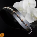 Amber Square Silver Bracelet - Image 3