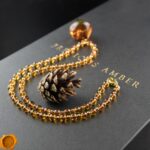 Amber Gold Pendant Necklace - Image 3