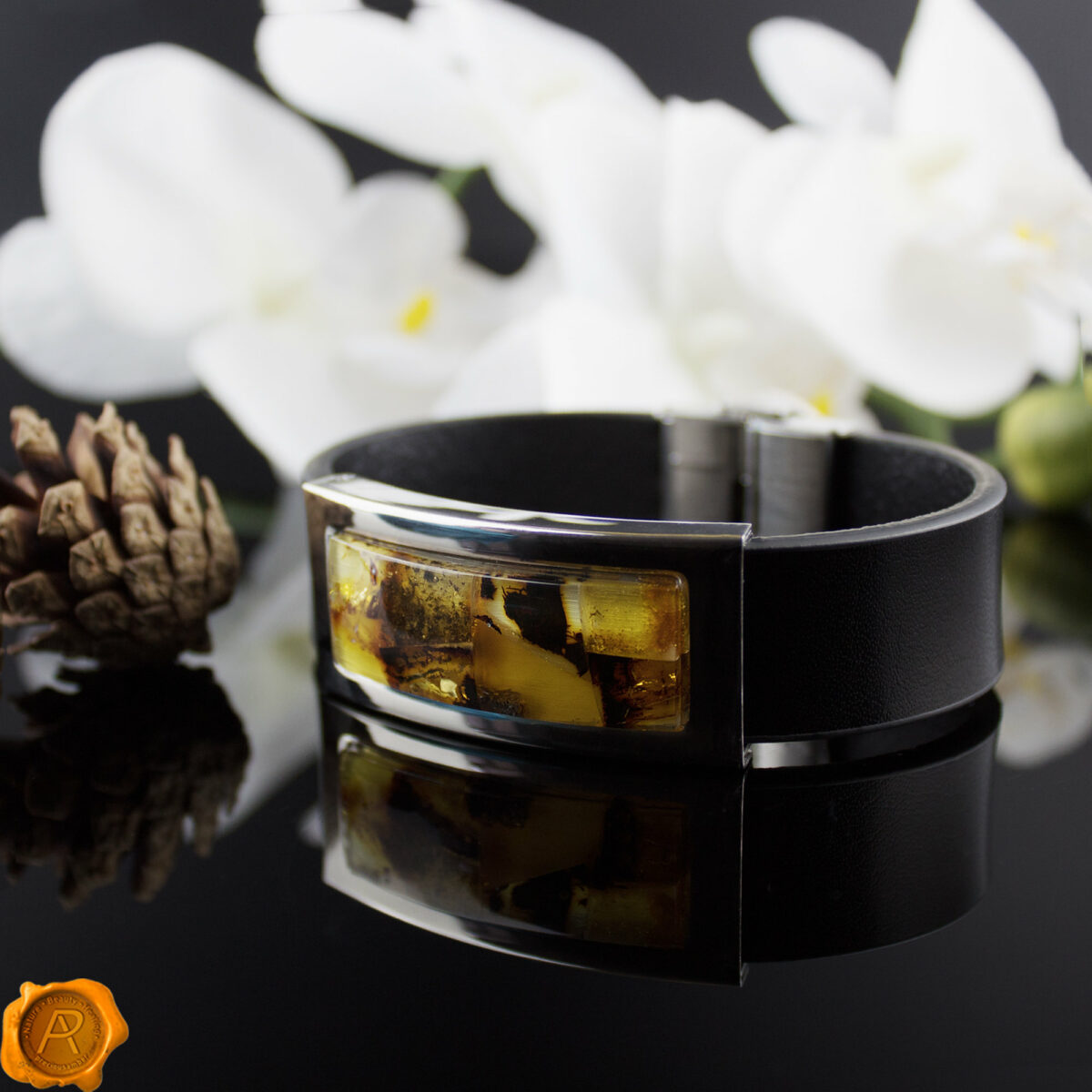 Amber Leather Bracelet - Image 4