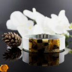 White Leather Amber Bracelet - Image 4