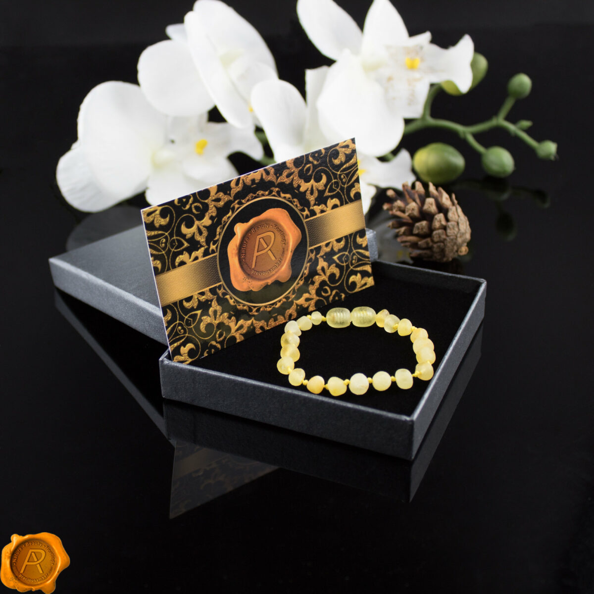 Lemon Amber Bracelet Anklet - Image 2