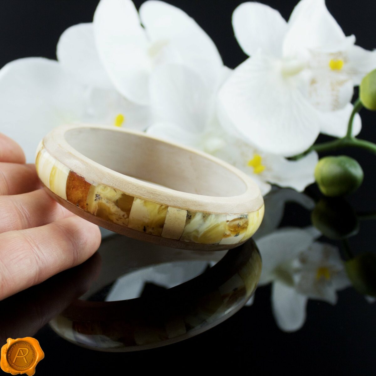 Amber Wood Bangle - Image 4
