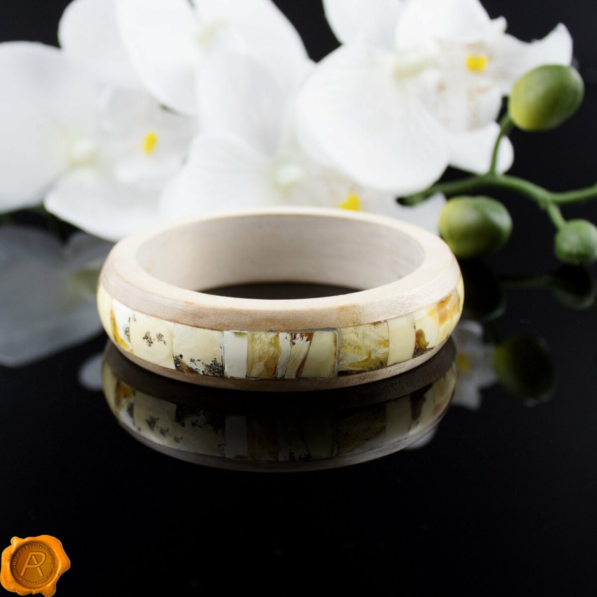 Amber Wood Bangle - Image 2