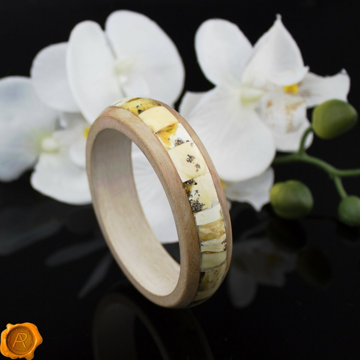 Amber Wood Bangle - Image 1