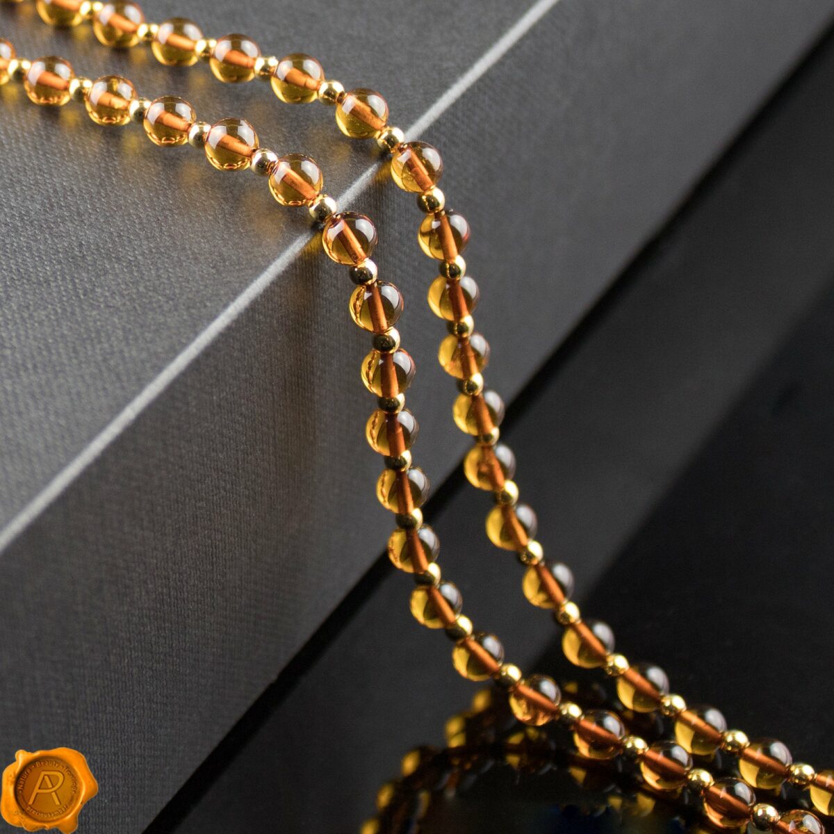 Amber Gold Pendant Necklace - Image 5