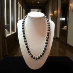 Black Amber Silver Unisex Necklace - Image 3