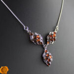 Amber Silver Charm Necklace
