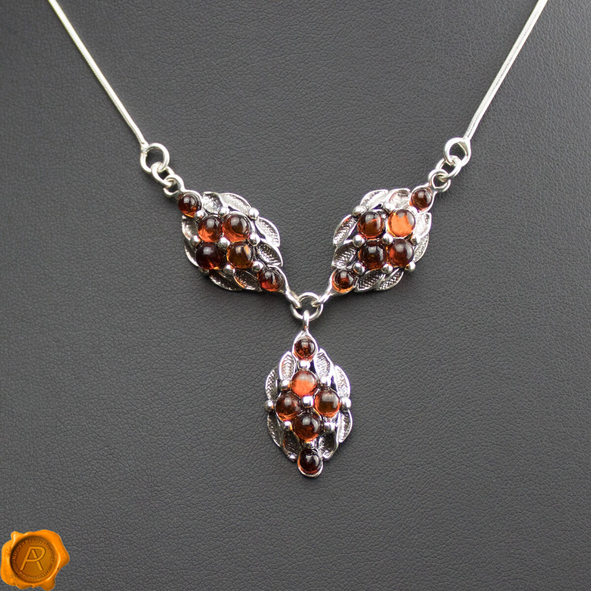 Amber Silver Charm Necklace - Image 2