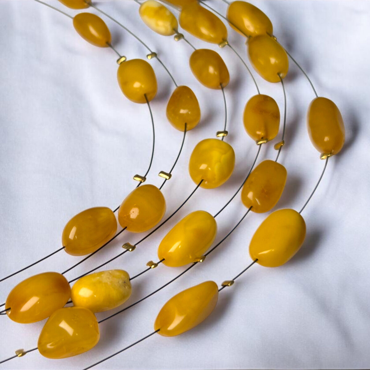 Layered Butterscotch Amber Necklace - Image 2