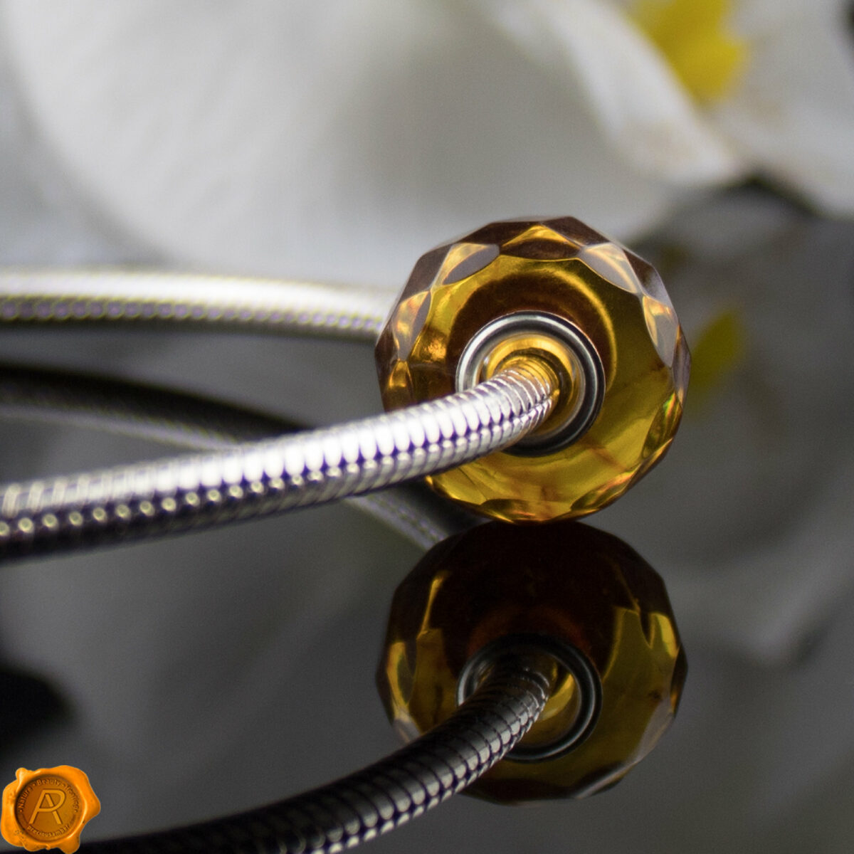 Faceted Cognac Amber Charm - Image 2