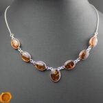 Cognac Amber Silver Necklace - Image 3