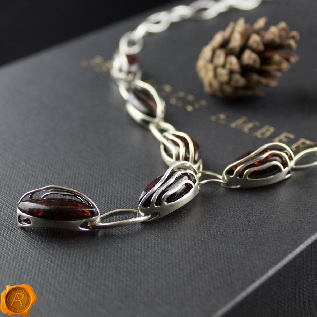 Cherry Amber Silver Necklace - Image 3