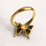 Adjustable Dainty Amber Butterfly Ring - Image 6