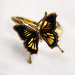 Adjustable Dainty Amber Butterfly Ring - Image 3