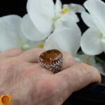Men's Cognac Amber Ring - Image 6
