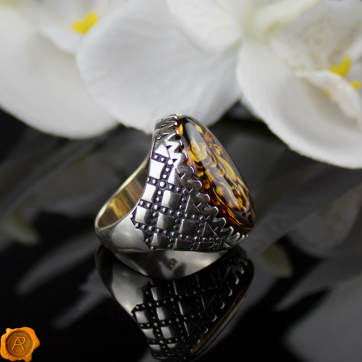 Hand Carved Desert Camel Cameo Ring - Image 2