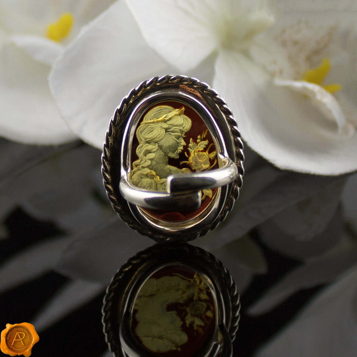 Amber Cameo Maiden Ring - Image 4