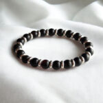 black round beads elastic baltic amber bracelet men women