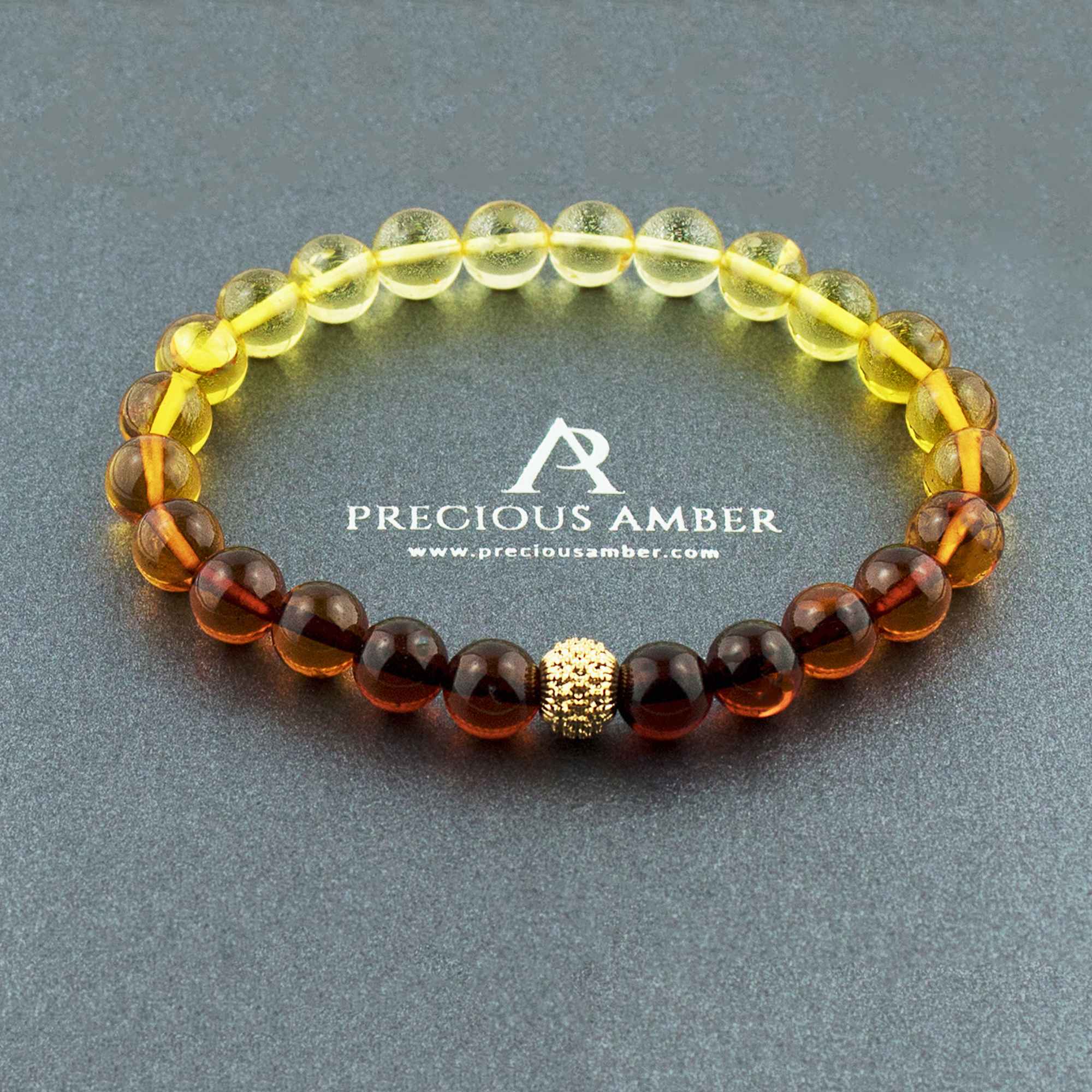 Adjustable amber teething bracelet or anklet with blue aventurine