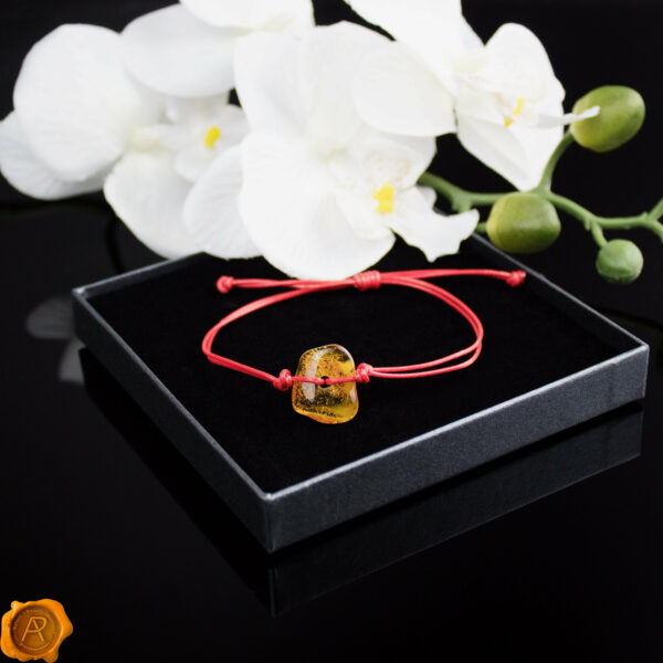 Red String Amber Bracelet