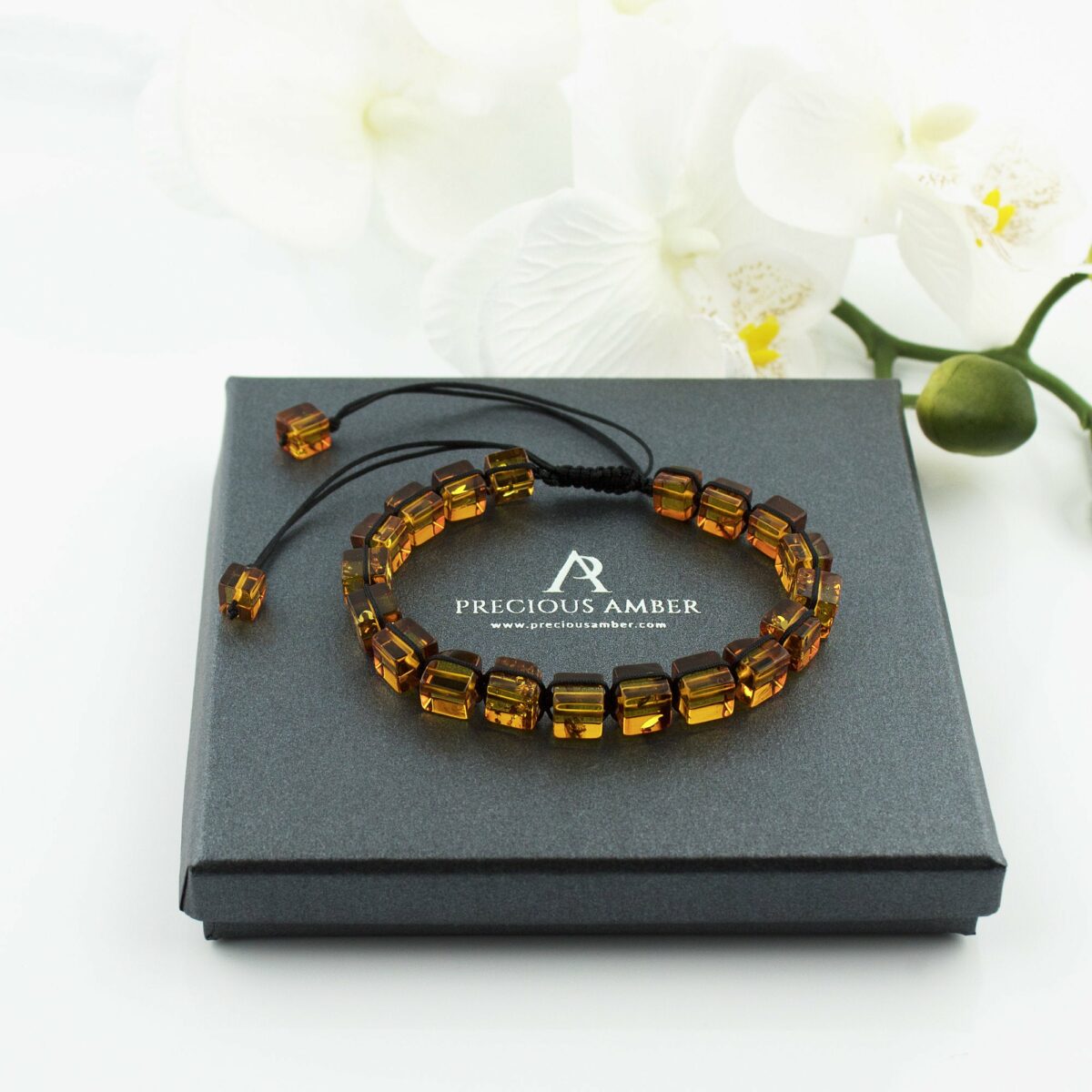 Adjustable Amber Cube Bracelet - Image 5