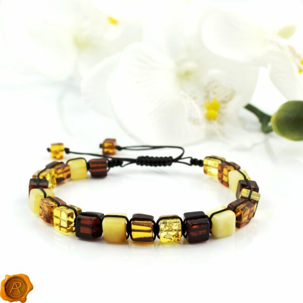 Adjustable Amber Cube Bracelet