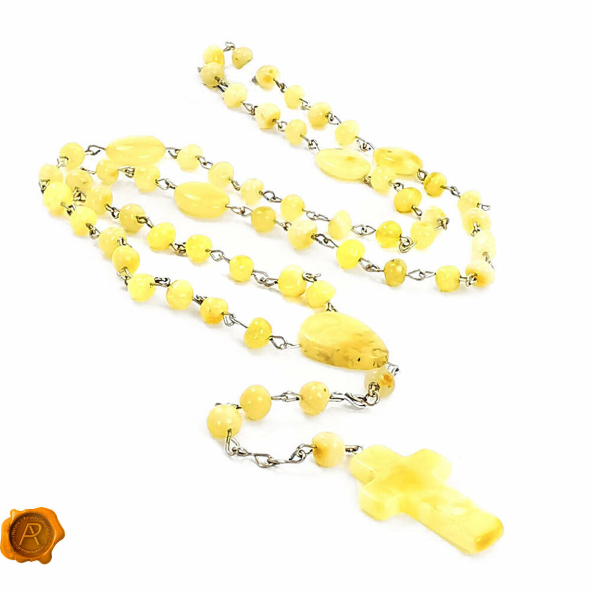 Butterscotch Baltic Amber Rosary Beads | Gemstone Rosary | 5 Decade Rosary | Catholic Rosary Beads | Amber Prayer Beads | Handmade Rosary Butterscotch Amber Rosary - Image 1
