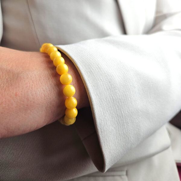Natural-Amber-Round-Bead-Yellow-Baltic-Amber-Gemstone-Elastic-Healing-Beads-Bracelet-Women-Dublin-Ireland