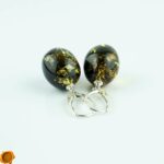 Green Amber Olive Earrings - Image 4