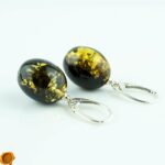Green Amber Olive Earrings - Image 2
