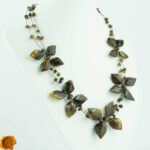 Amber Flower Necklace Green