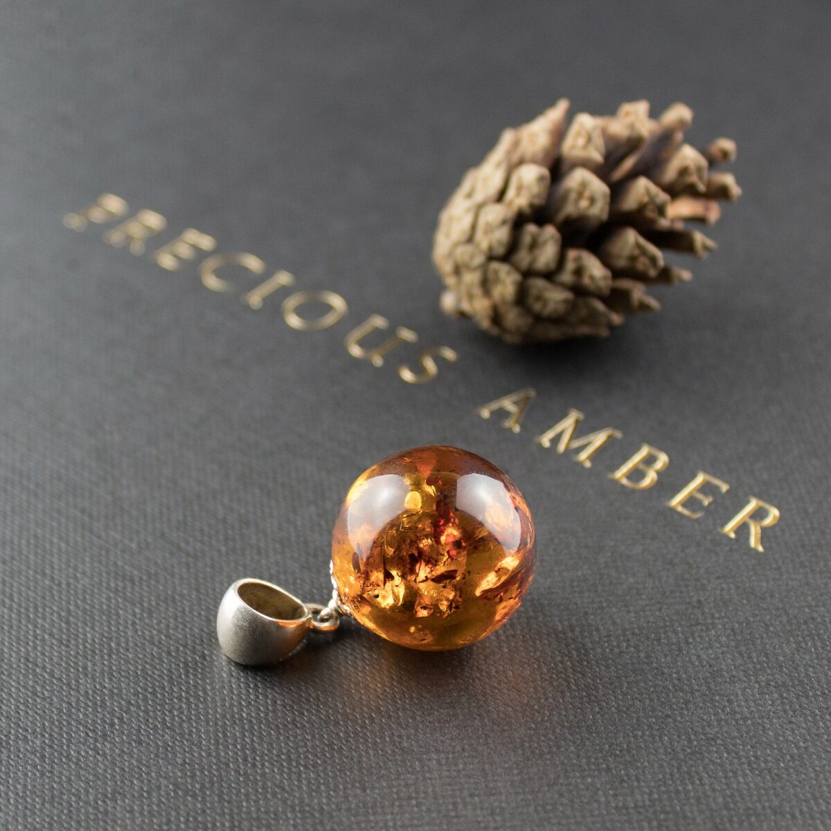 Amber Sphere Pendant 16mm - Image 5
