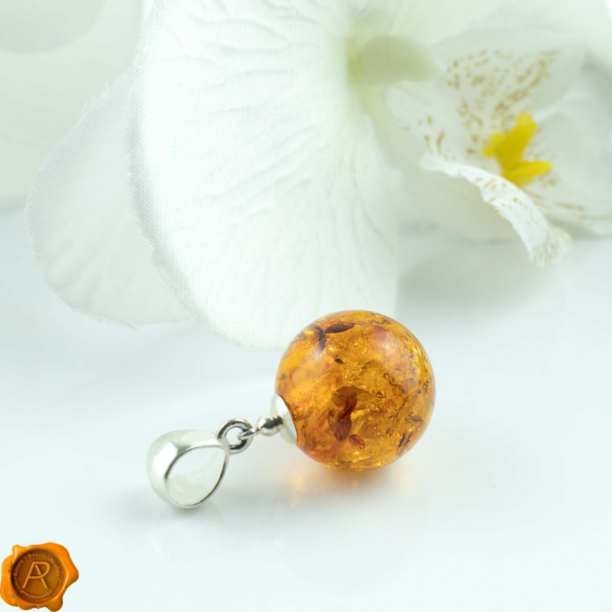 Amber Sphere Pendant 16mm - Image 3