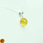 Faceted Amber Olive Pendant - Image 3
