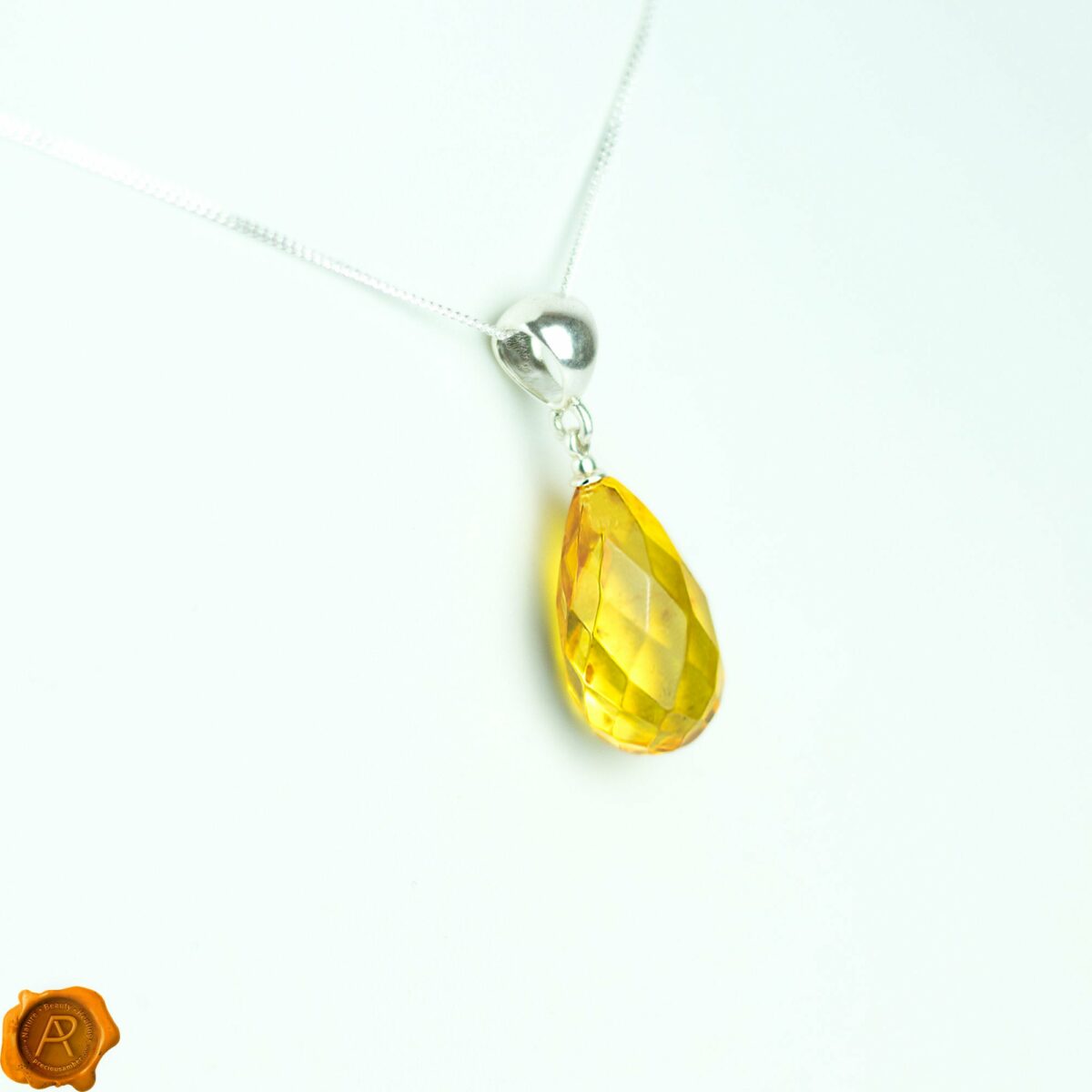 Faceted Amber Teardrop - Image 3