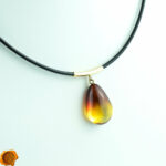 Amber Gold Choker Pendant