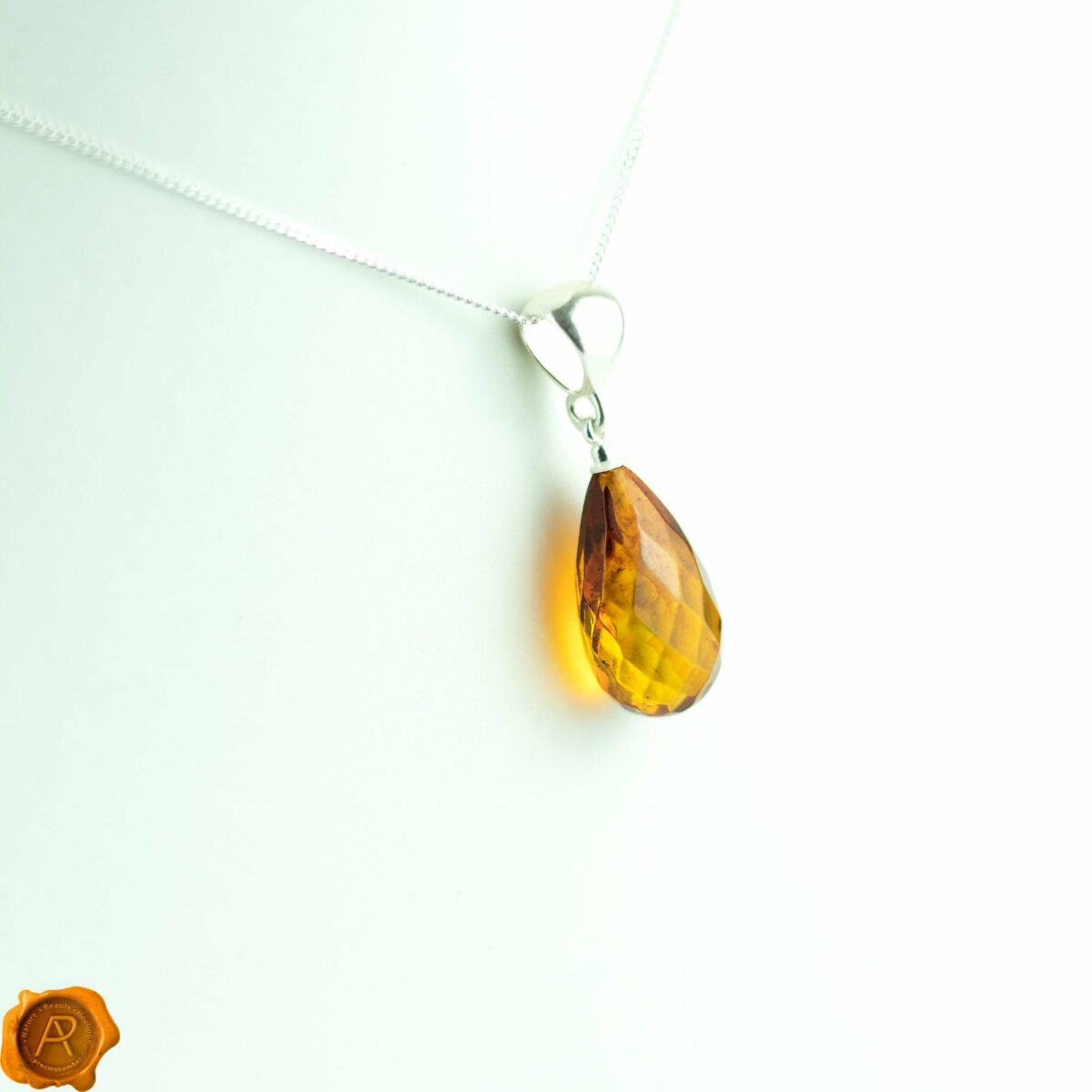 Faceted Amber Teardrop - Image 3