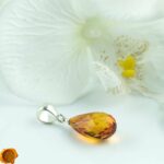 Faceted Amber Teardrop
