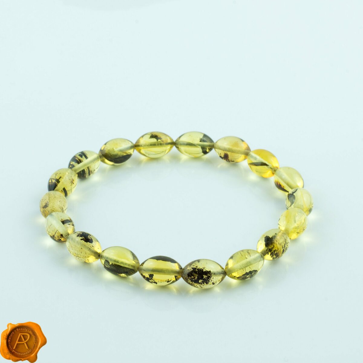 Green Amber Olive Bracelet - Image 2