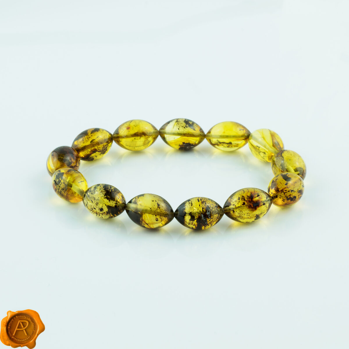 Green Amber Olive Bracelet - Image 4