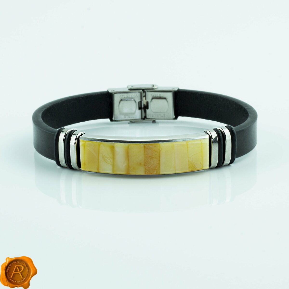 Amber Leather Bracelet - Image 2