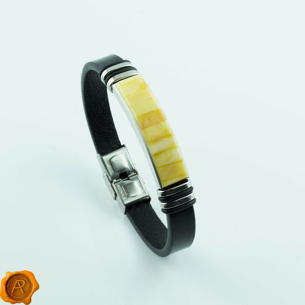 Amber Leather Bracelet - Image 3