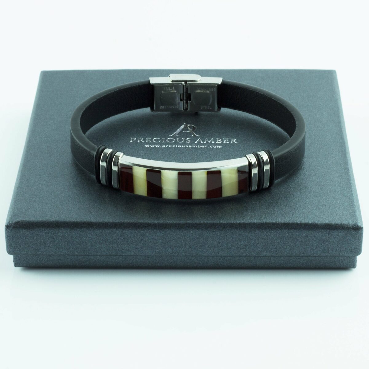 Amber Leather Bracelet - Image 4