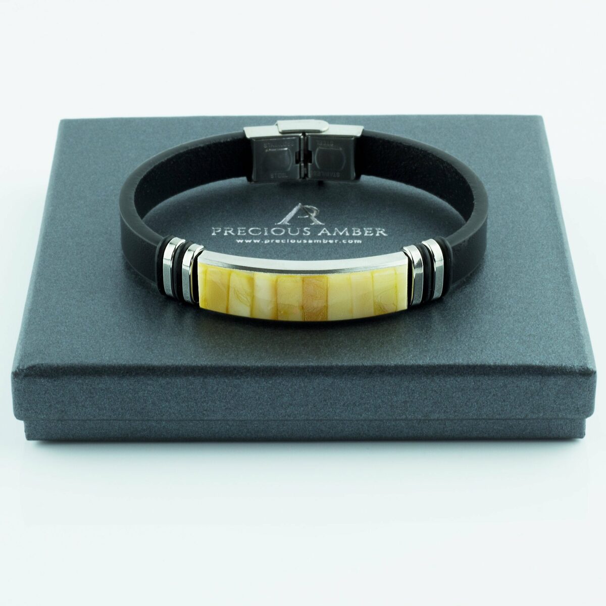 Amber Leather Bracelet - Image 5
