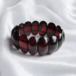 Elastic Cherry Amber Bangle Bracelet - Image 4